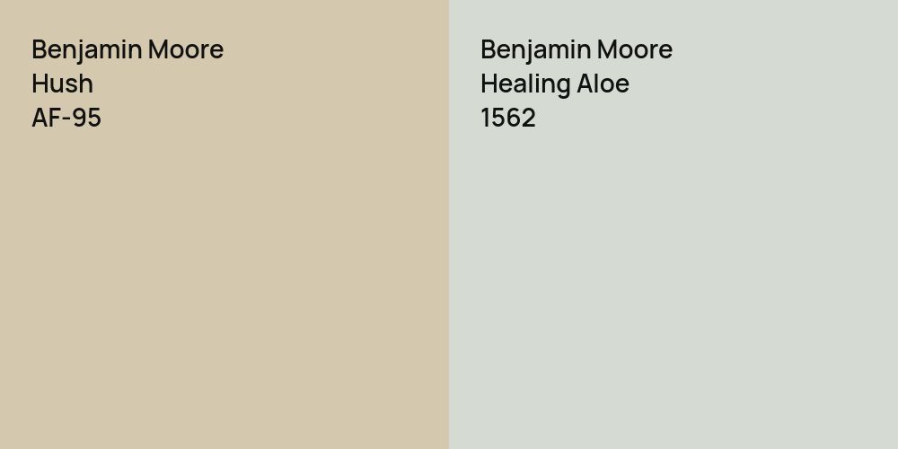 Benjamin Moore Hush vs. Benjamin Moore Healing Aloe