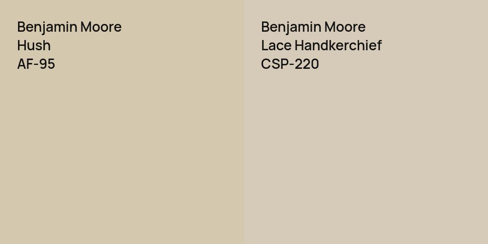 Benjamin Moore Hush vs. Benjamin Moore Lace Handkerchief