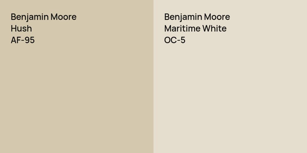 Benjamin Moore Hush vs. Benjamin Moore Maritime White