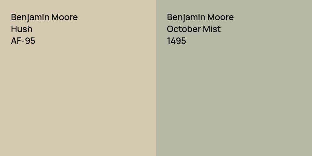 Benjamin Moore Hush vs. Benjamin Moore October Mist