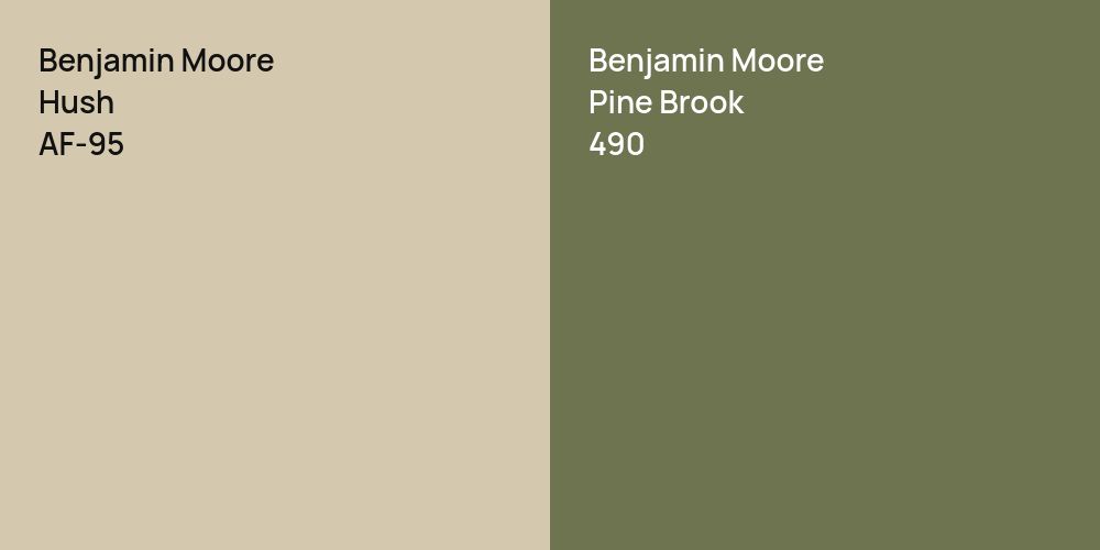 Benjamin Moore Hush vs. Benjamin Moore Pine Brook