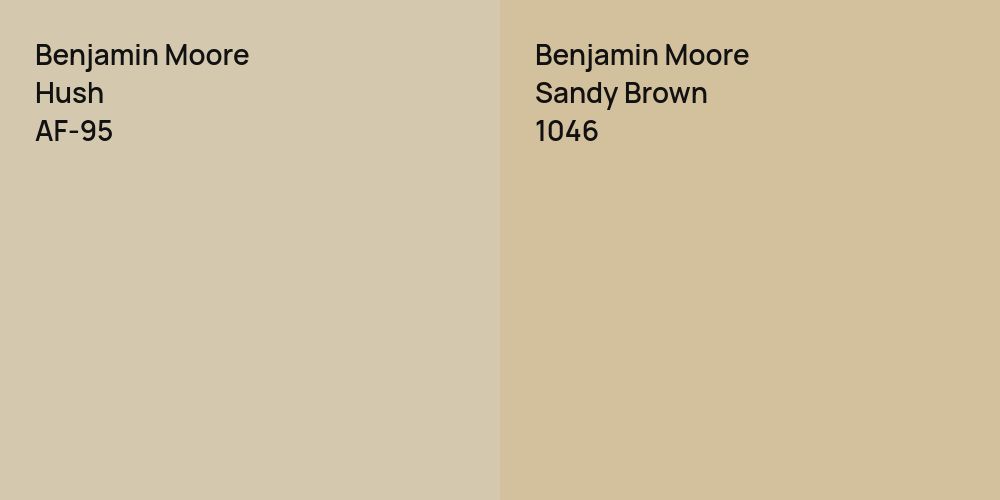 Benjamin Moore Hush vs. Benjamin Moore Sandy Brown