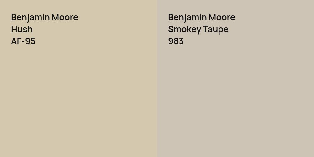 Benjamin Moore Hush vs. Benjamin Moore Smokey Taupe