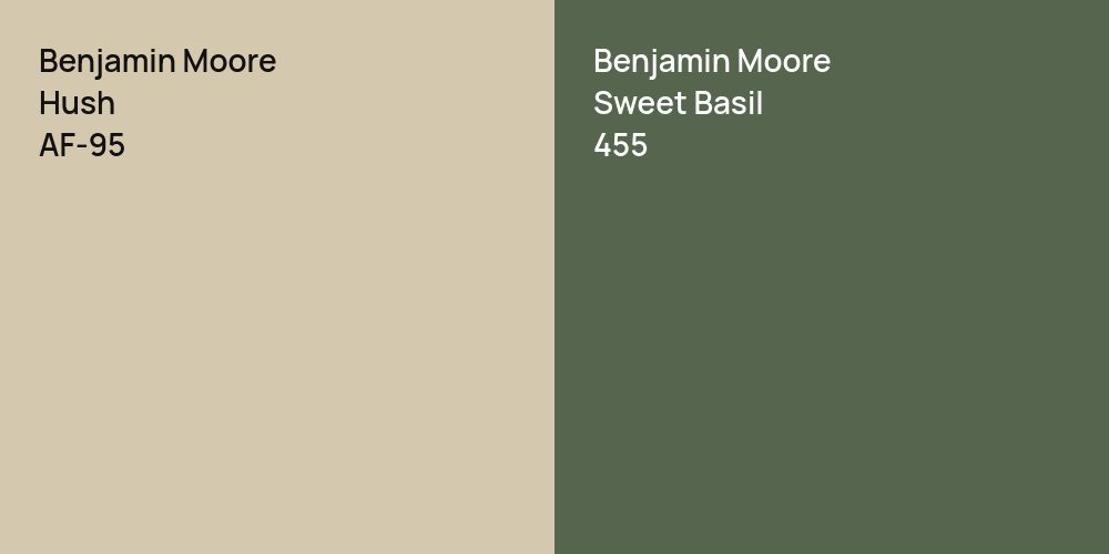 Benjamin Moore Hush vs. Benjamin Moore Sweet Basil