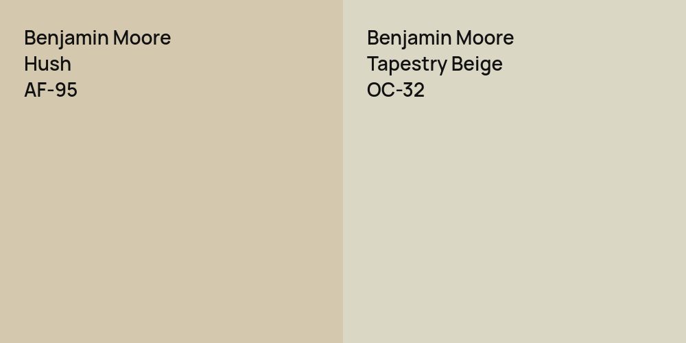 Benjamin Moore Hush vs. Benjamin Moore Tapestry Beige