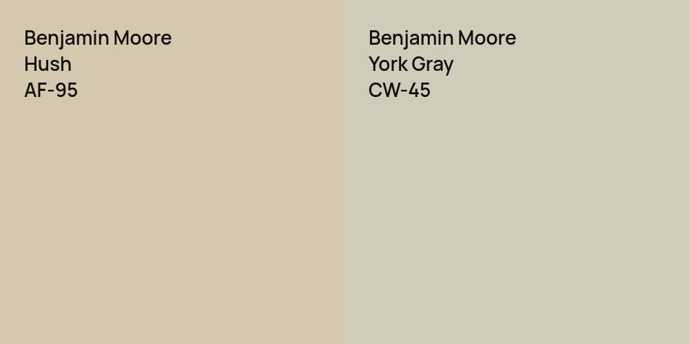 Benjamin Moore Hush vs. Benjamin Moore York Gray