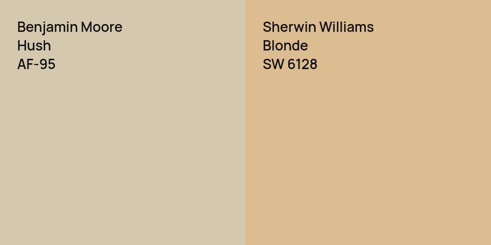 Benjamin Moore Hush vs. Sherwin Williams Blonde