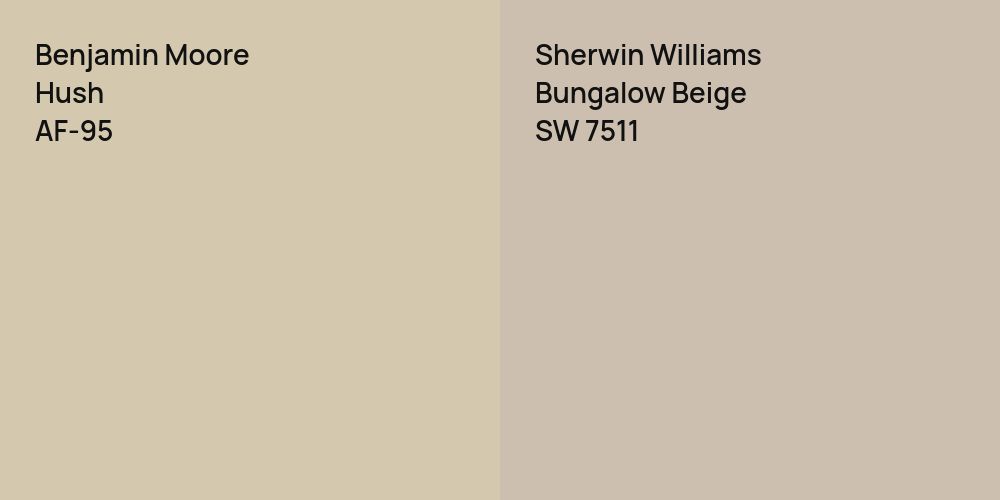 Benjamin Moore Hush vs. Sherwin Williams Bungalow Beige