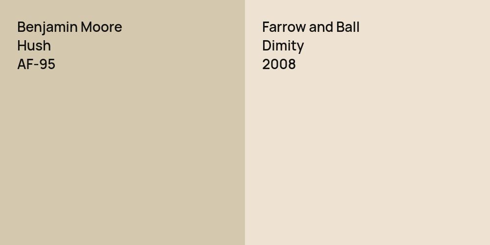 Benjamin Moore Hush vs. Farrow and Ball Dimity