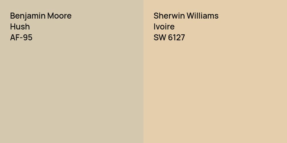 Benjamin Moore Hush vs. Sherwin Williams Ivoire