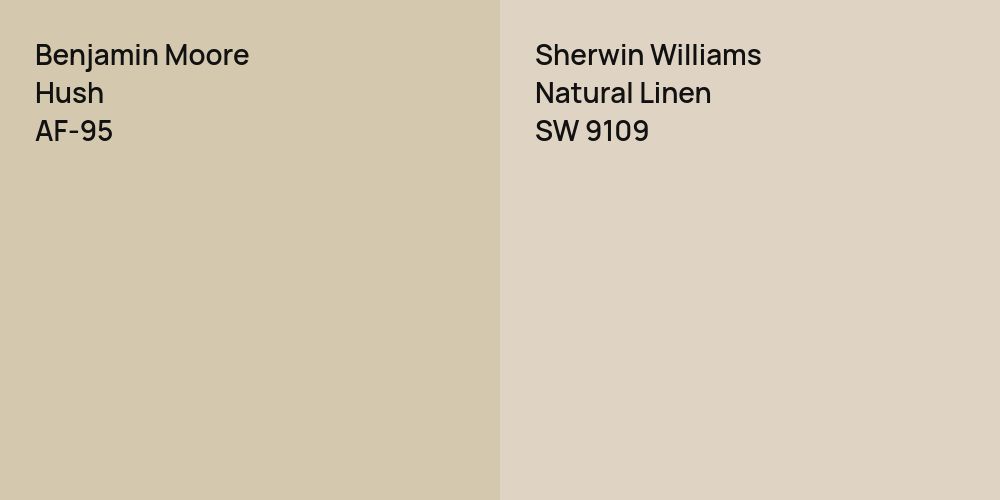 Benjamin Moore Hush vs. Sherwin Williams Natural Linen