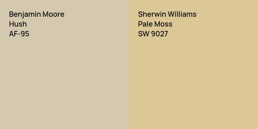 Benjamin Moore Hush vs. Sherwin Williams Pale Moss