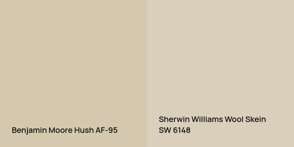 Benjamin Moore Hush vs. Sherwin Williams Wool Skein