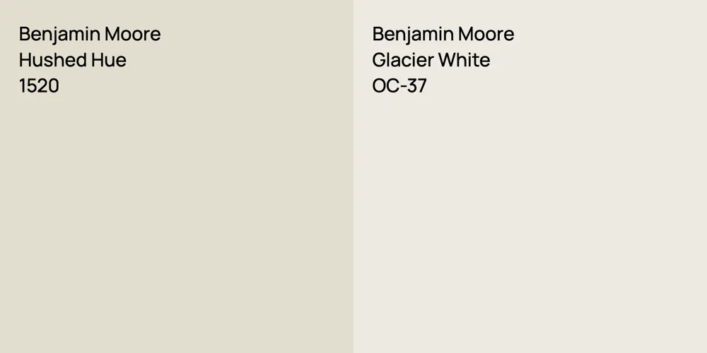 Benjamin Moore Hushed Hue vs. Benjamin Moore Glacier White