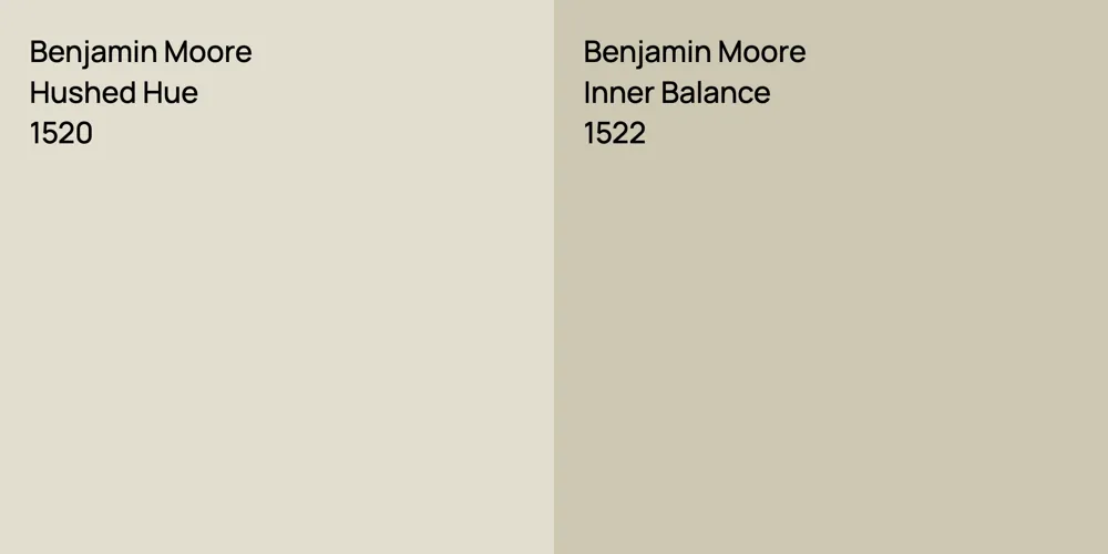 Benjamin Moore Hushed Hue vs. Benjamin Moore Inner Balance