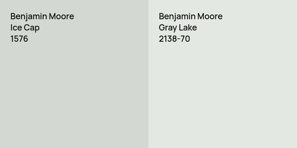 Benjamin Moore Ice Cap vs. Benjamin Moore Gray Lake