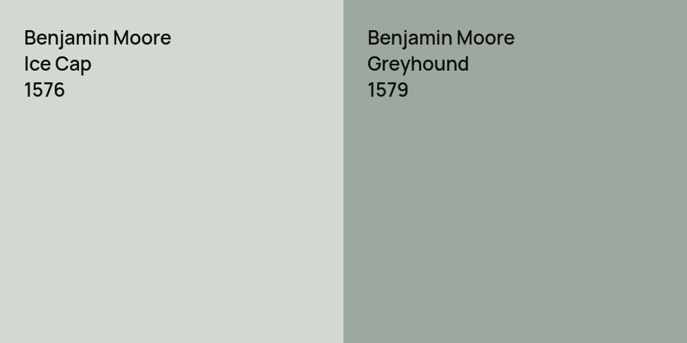 Benjamin Moore Ice Cap vs. Benjamin Moore Greyhound