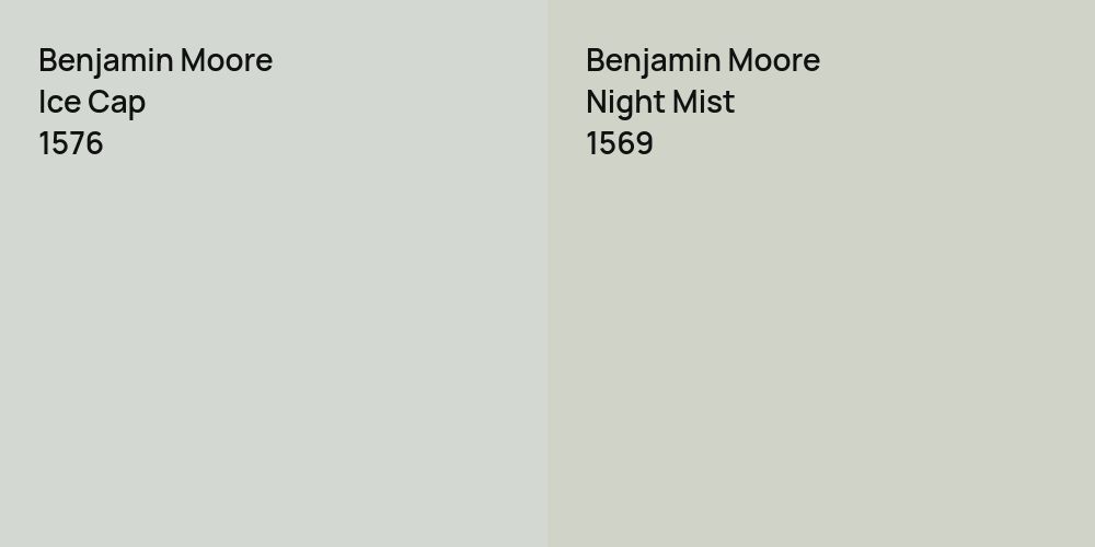 Benjamin Moore Ice Cap vs. Benjamin Moore Night Mist