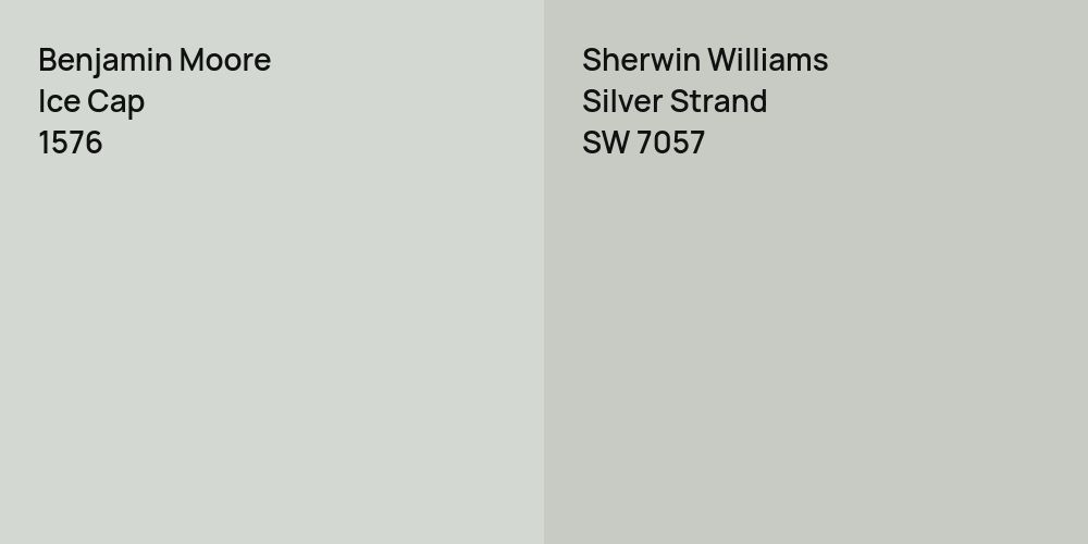 Benjamin Moore Ice Cap vs. Sherwin Williams Silver Strand