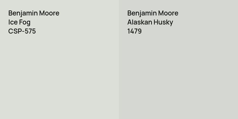 Benjamin Moore Ice Fog vs. Benjamin Moore Alaskan Husky