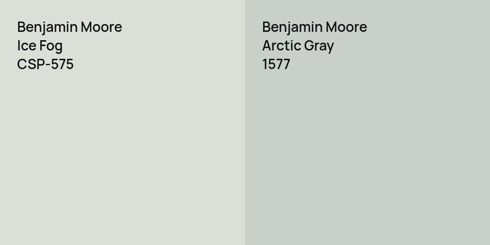 Benjamin Moore Ice Fog vs. Benjamin Moore Arctic Gray