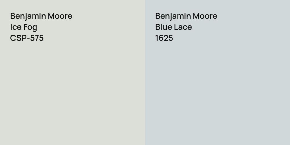 Benjamin Moore Ice Fog vs. Benjamin Moore Blue Lace