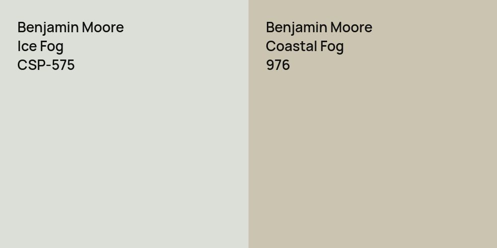 Benjamin Moore Ice Fog vs. Benjamin Moore Coastal Fog