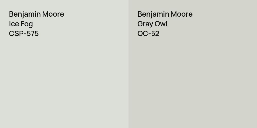 Benjamin Moore Ice Fog vs. Benjamin Moore Gray Owl