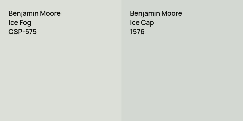 Benjamin Moore Ice Fog vs. Benjamin Moore Ice Cap