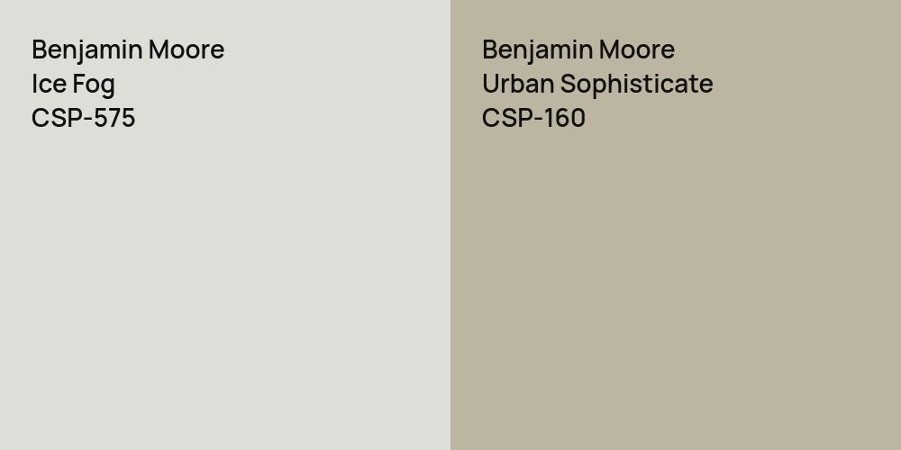 Benjamin Moore Ice Fog vs. Benjamin Moore Urban Sophisticate