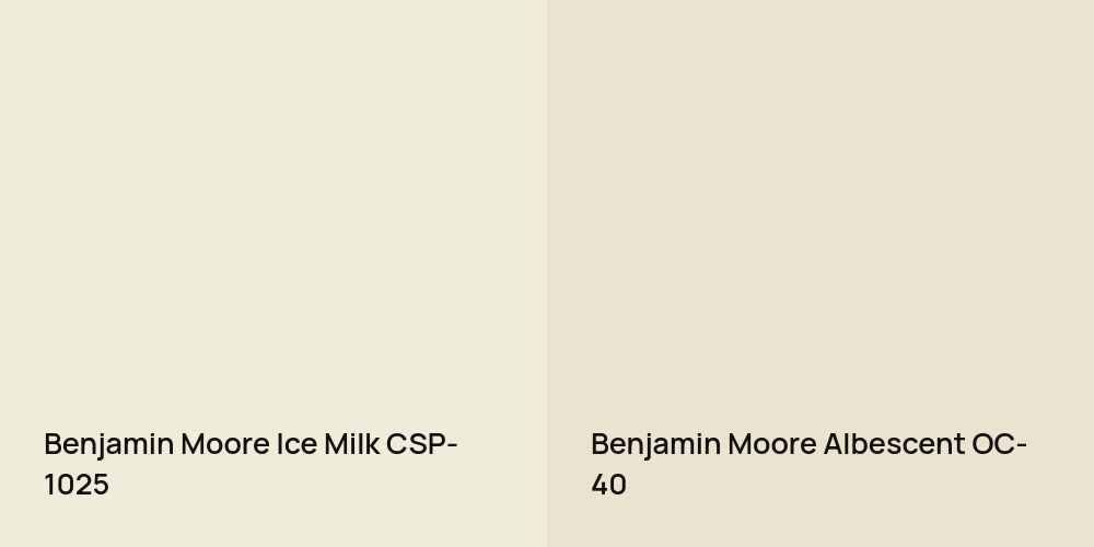 Benjamin Moore Ice Milk vs. Benjamin Moore Albescent