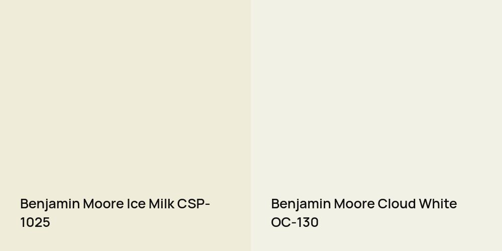 Benjamin Moore Ice Milk vs. Benjamin Moore Cloud White