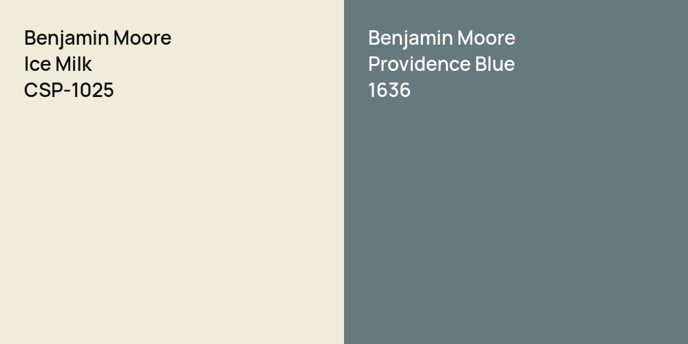 Benjamin Moore Ice Milk vs. Benjamin Moore Providence Blue