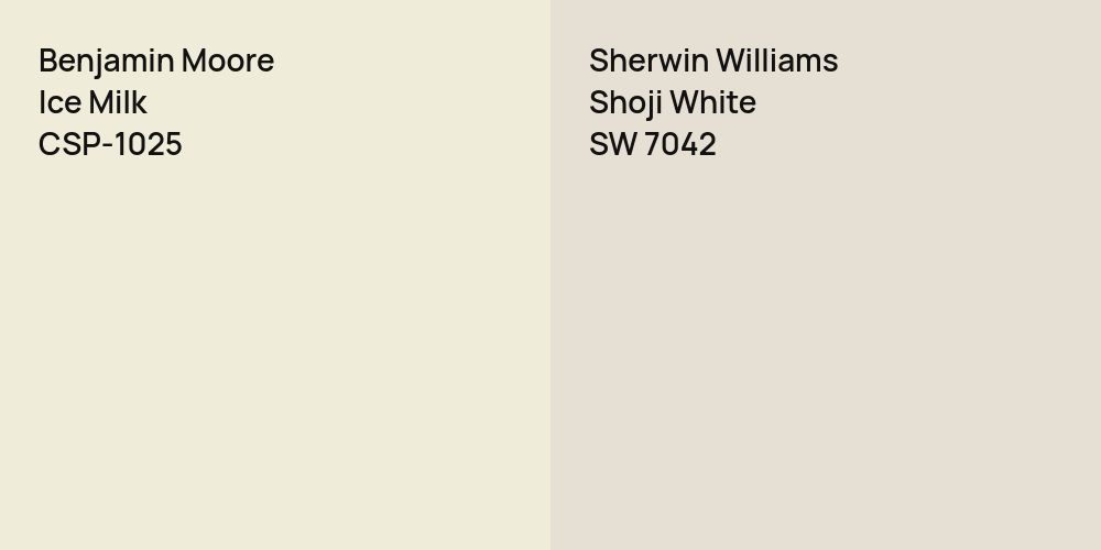 Benjamin Moore Ice Milk vs. Sherwin Williams Shoji White