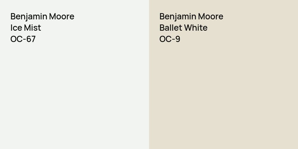 Benjamin Moore Ice Mist vs. Benjamin Moore Ballet White