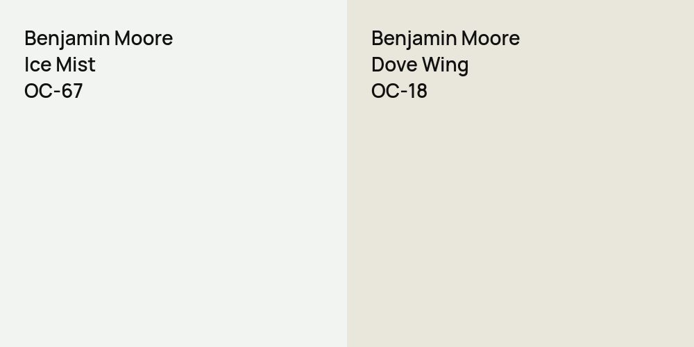 Benjamin Moore Ice Mist vs. Benjamin Moore Dove Wing