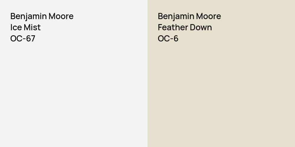 Benjamin Moore Ice Mist vs. Benjamin Moore Feather Down