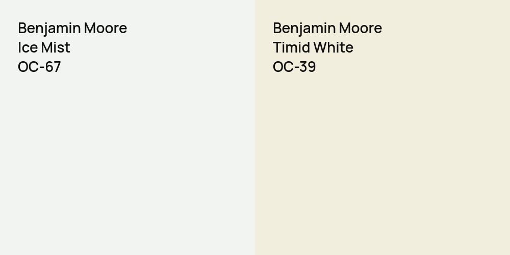 Benjamin Moore Ice Mist vs. Benjamin Moore Timid White