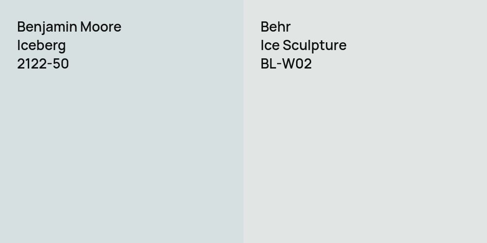 Benjamin Moore Iceberg vs. Behr Ice Sculpture