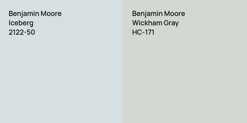 Benjamin Moore Iceberg vs. Benjamin Moore Wickham Gray