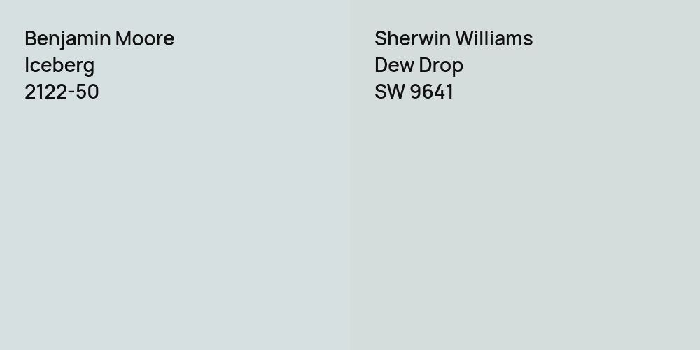 Benjamin Moore Iceberg vs. Sherwin Williams Dew Drop