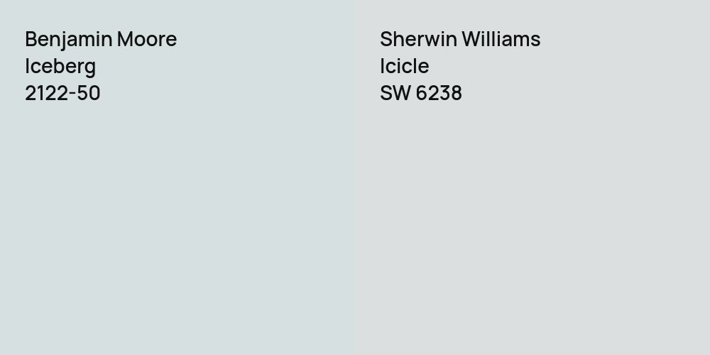 Benjamin Moore Iceberg vs. Sherwin Williams Icicle