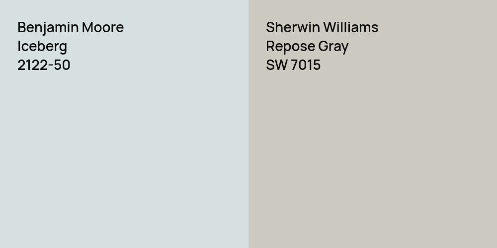 Benjamin Moore Iceberg vs. Sherwin Williams Repose Gray