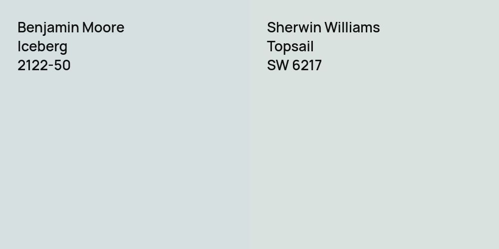 Benjamin Moore Iceberg vs. Sherwin Williams Topsail