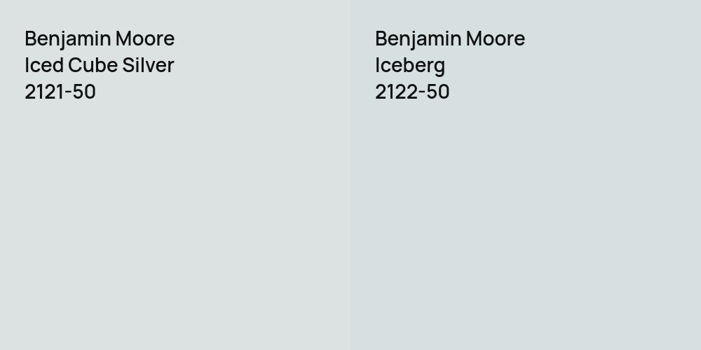 Benjamin Moore Iced Cube Silver vs. Benjamin Moore Iceberg