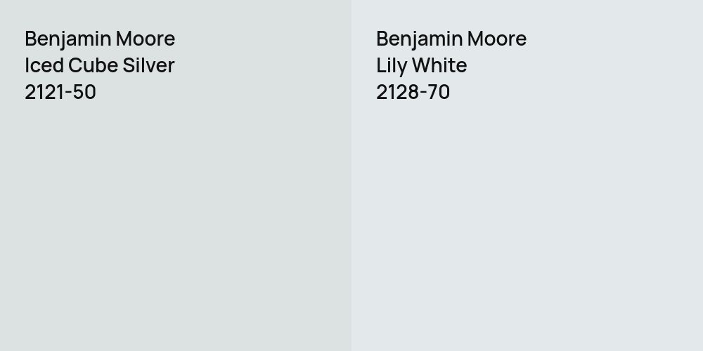 Benjamin Moore Iced Cube Silver vs. Benjamin Moore Lily White