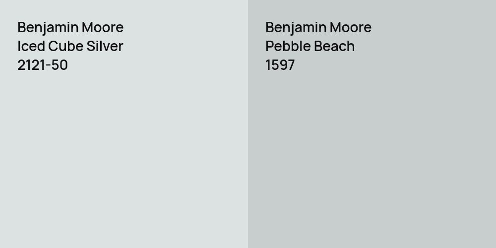 Benjamin Moore Iced Cube Silver vs. Benjamin Moore Pebble Beach