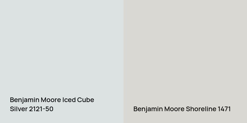 Benjamin Moore Iced Cube Silver vs. Benjamin Moore Shoreline