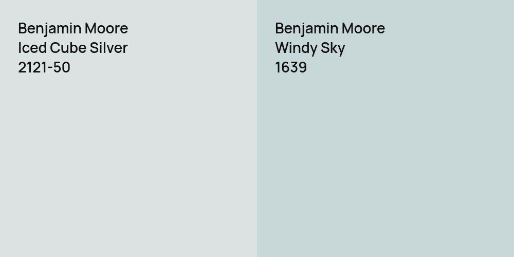 Benjamin Moore Iced Cube Silver vs. Benjamin Moore Windy Sky