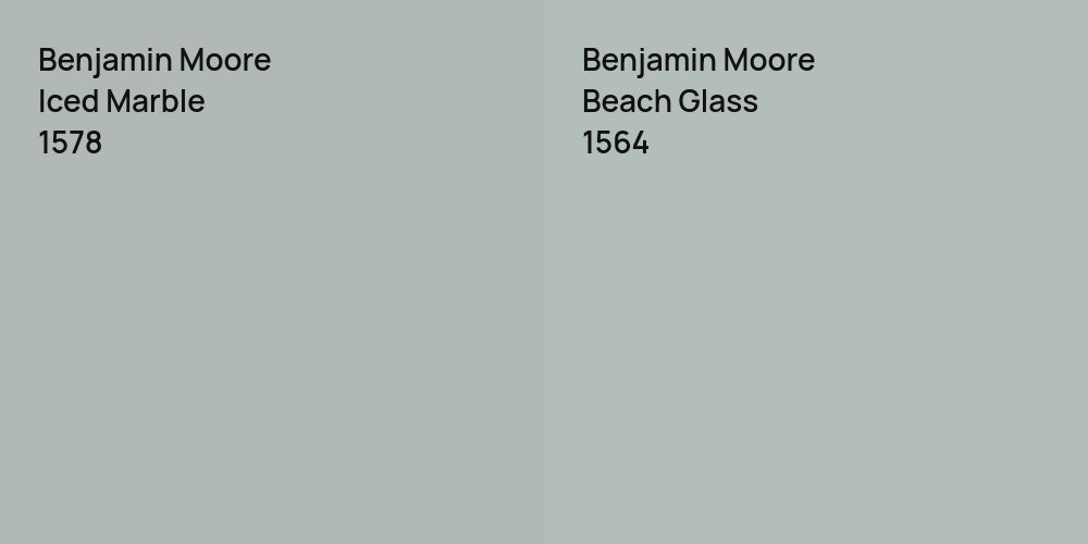 Benjamin Moore Iced Marble vs. Benjamin Moore Beach Glass